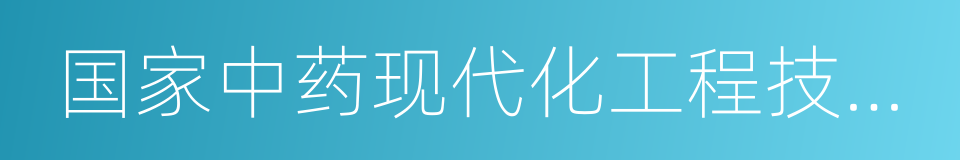 国家中药现代化工程技术研究中心的同义词