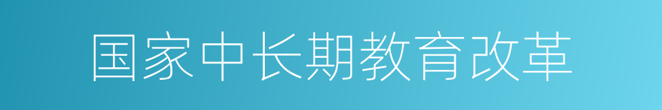 国家中长期教育改革的同义词