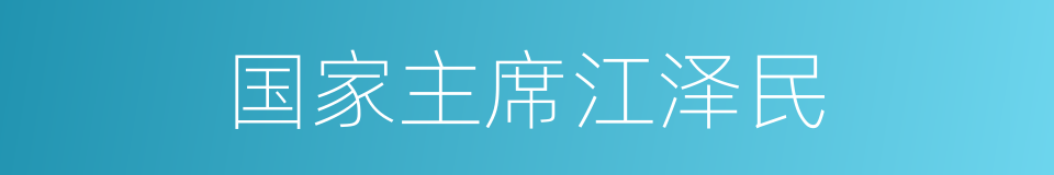 国家主席江泽民的同义词