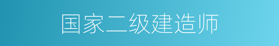 国家二级建造师的同义词