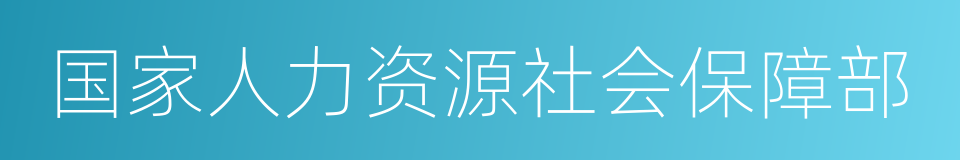 国家人力资源社会保障部的同义词