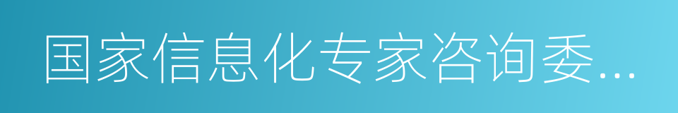 国家信息化专家咨询委员会的同义词