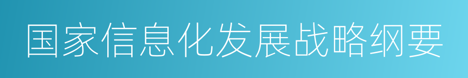 国家信息化发展战略纲要的同义词