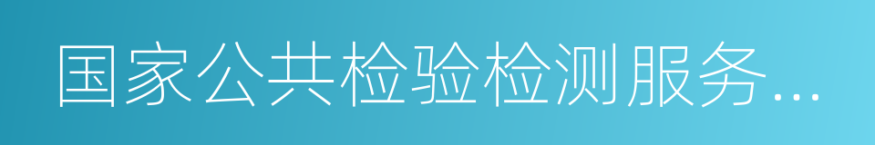 国家公共检验检测服务平台的同义词