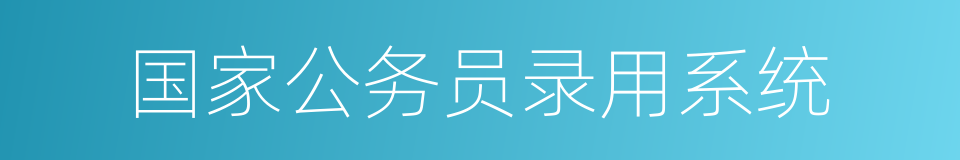 国家公务员录用系统的同义词