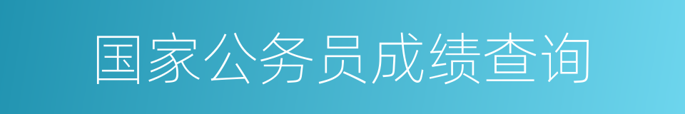 国家公务员成绩查询的同义词