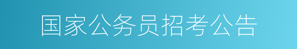 国家公务员招考公告的同义词