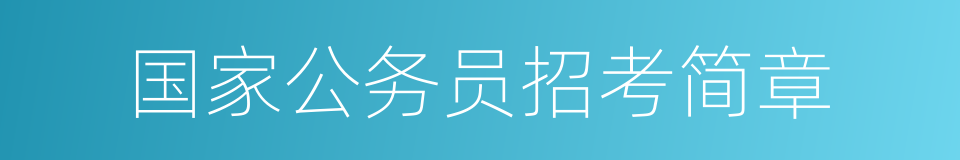 国家公务员招考简章的同义词