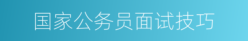 国家公务员面试技巧的同义词