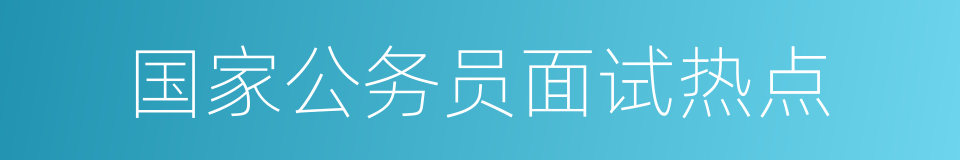 国家公务员面试热点的同义词