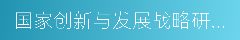 国家创新与发展战略研究会的同义词