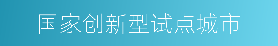 国家创新型试点城市的同义词