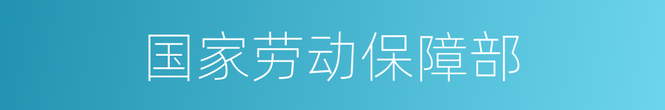 国家劳动保障部的同义词