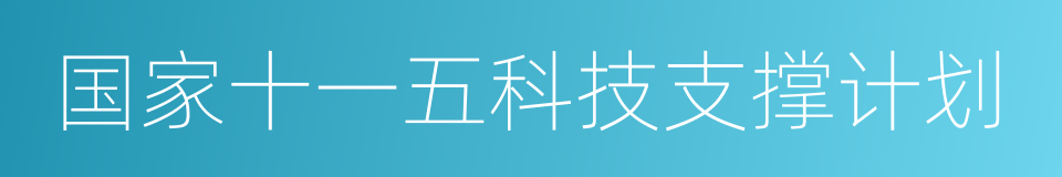 国家十一五科技支撑计划的同义词