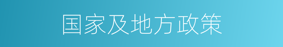 国家及地方政策的同义词