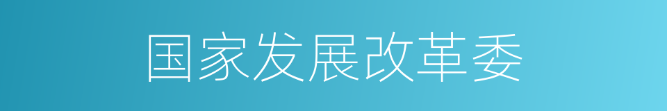 国家发展改革委的同义词