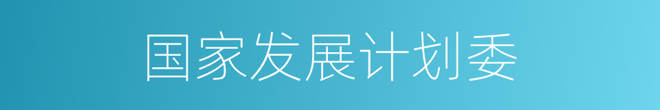 国家发展计划委的同义词