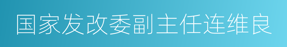 国家发改委副主任连维良的同义词