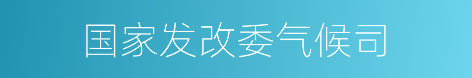 国家发改委气候司的同义词