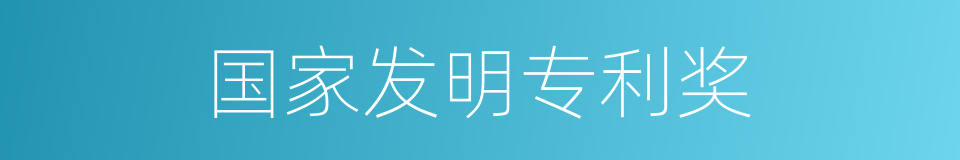 国家发明专利奖的同义词