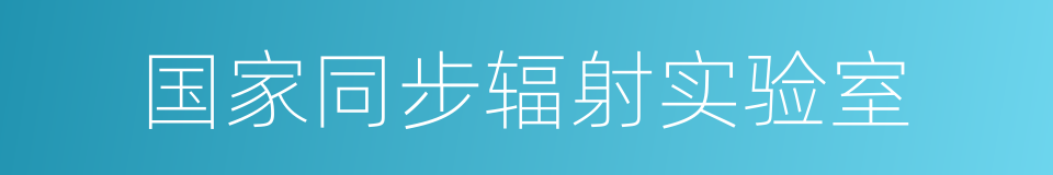 国家同步辐射实验室的同义词