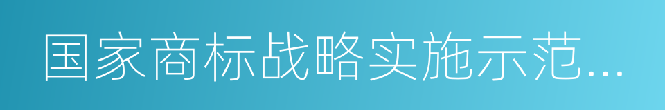 国家商标战略实施示范城市的同义词