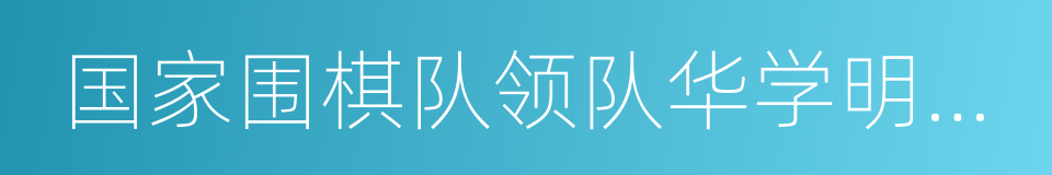 国家围棋队领队华学明七段的同义词