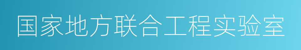 国家地方联合工程实验室的同义词