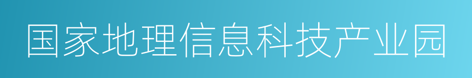 国家地理信息科技产业园的同义词