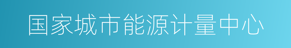 国家城市能源计量中心的同义词