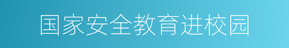 国家安全教育进校园的同义词