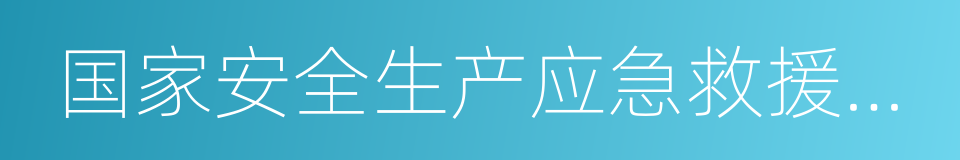 国家安全生产应急救援指挥中心的同义词