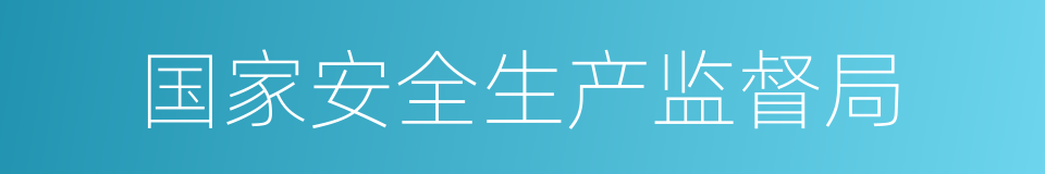 国家安全生产监督局的同义词