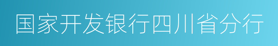 国家开发银行四川省分行的同义词