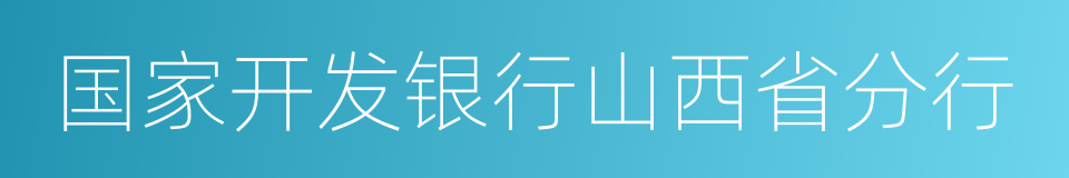 国家开发银行山西省分行的同义词