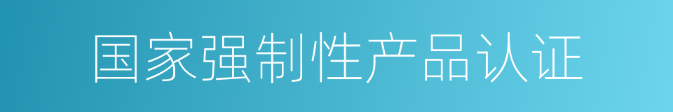 国家强制性产品认证的同义词