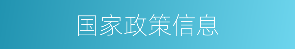 国家政策信息的同义词