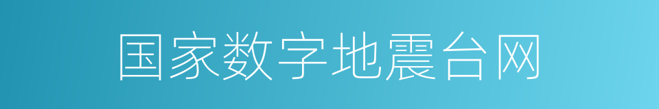 国家数字地震台网的同义词