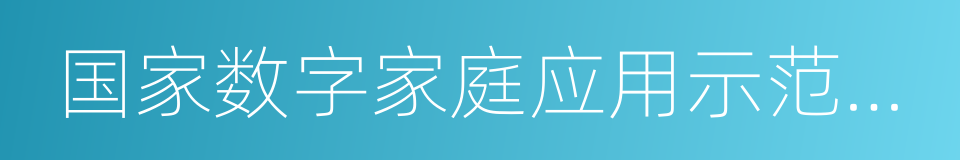 国家数字家庭应用示范产业基地的同义词