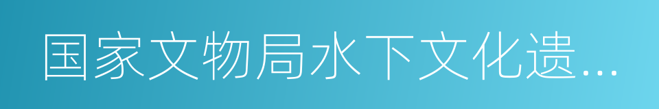 国家文物局水下文化遗产保护中心的同义词