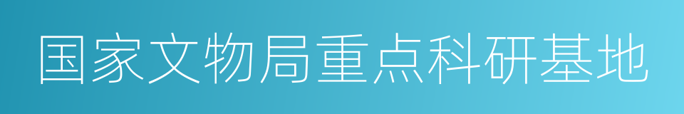 国家文物局重点科研基地的同义词