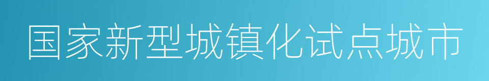 国家新型城镇化试点城市的同义词