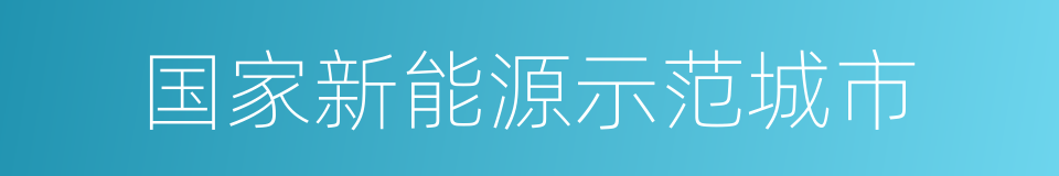 国家新能源示范城市的同义词