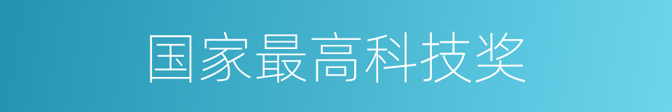 国家最高科技奖的同义词