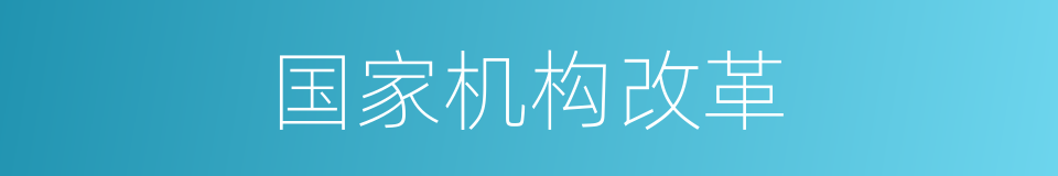 国家机构改革的同义词