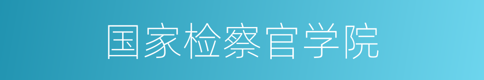 国家检察官学院的同义词