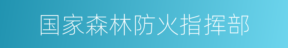 国家森林防火指挥部的同义词