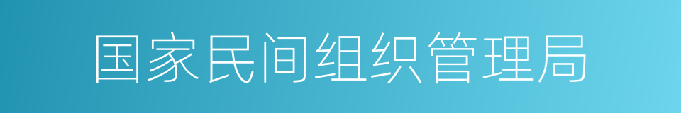 国家民间组织管理局的同义词