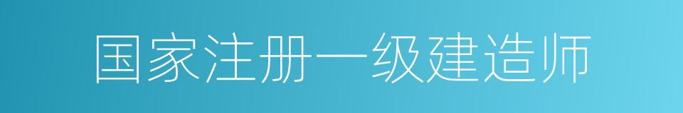 国家注册一级建造师的同义词