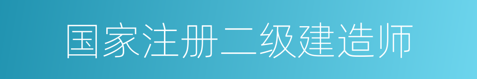 国家注册二级建造师的同义词